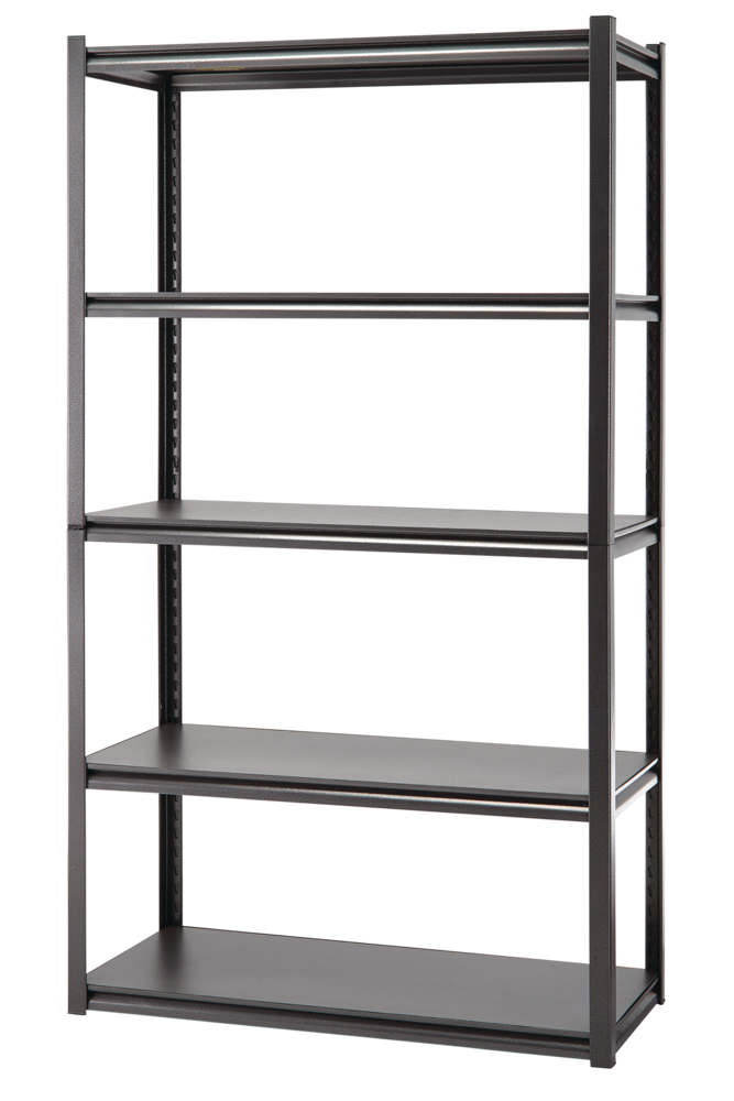 Mastercraft Adjustable 5-Shelf Steel Metal & Wood Storage Rack / Shelving Unit, 41 x 18 x 72-in