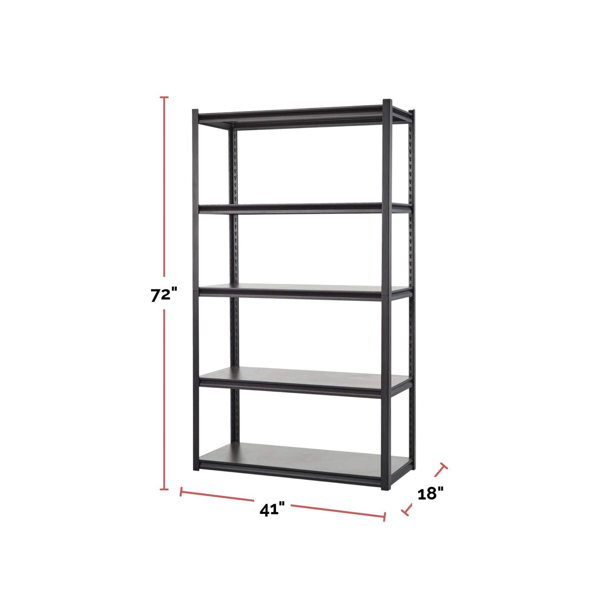 Mastercraft Adjustable 5-Shelf Steel Metal & Wood Storage Rack / Shelving Unit, 41 x 18 x 72-in