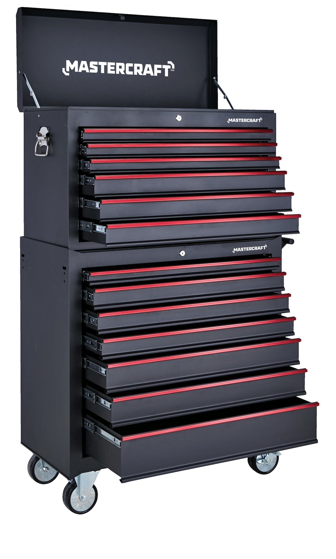 Mastercraft Rolling Tool Storage Cabinet with 7 Drawers, Black, 36-in
