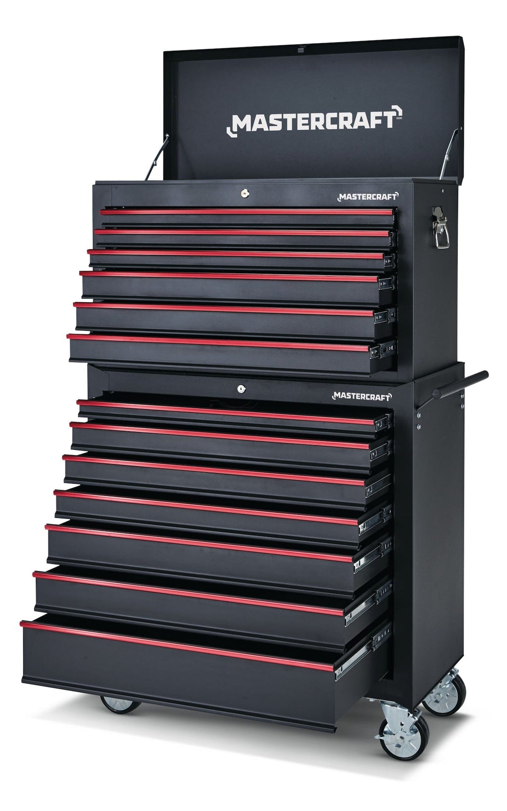 Mastercraft Rolling Tool Storage Cabinet with 7 Drawers, Black, 36-in
