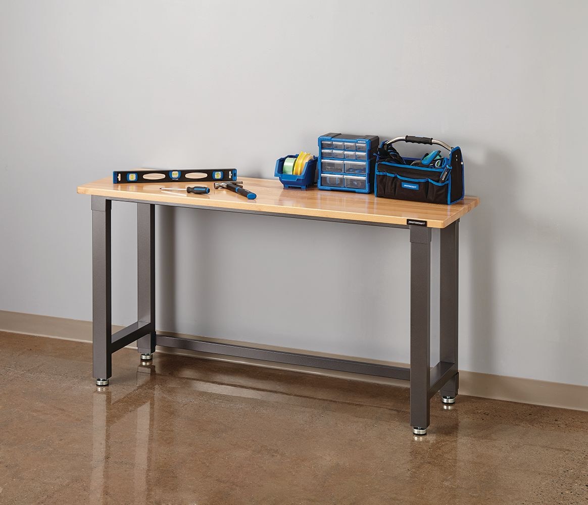 Mastercraft Wooden Top Work Bench, 72 x 24 x 37.5-in