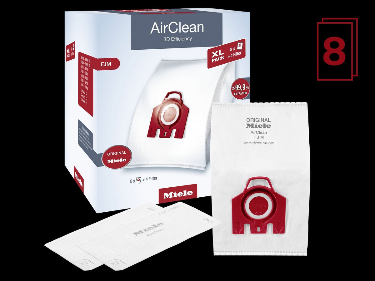 Miele AirClean 3D Efficiency FJM Dust Bags Value Pack, 8-pk