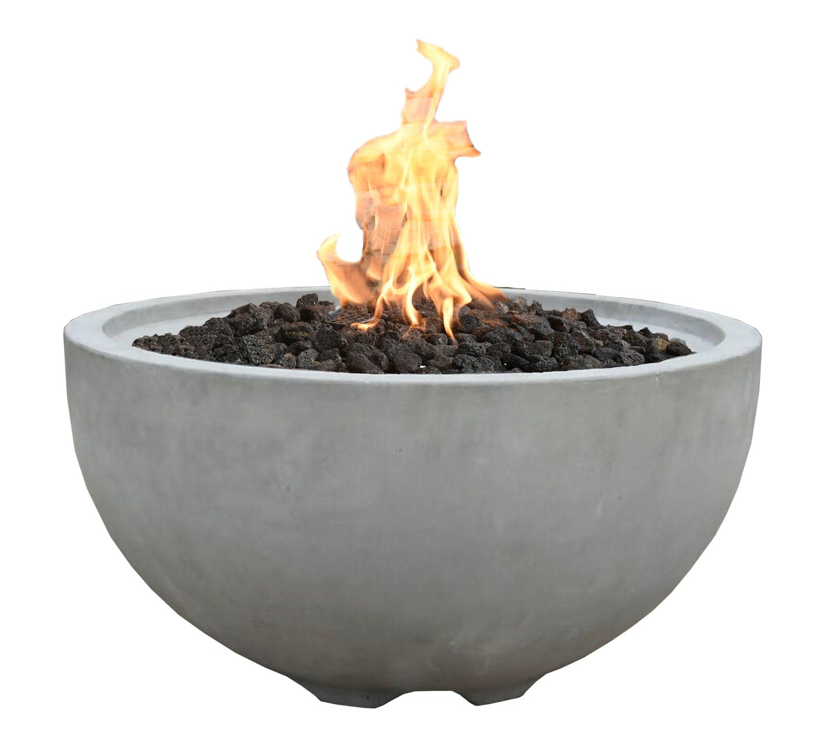 Modeno Nantucket Round Propane-Fueled Fire Bowl with Lava Rock & Canvas Cover, 40,000 BTUs, 14-in