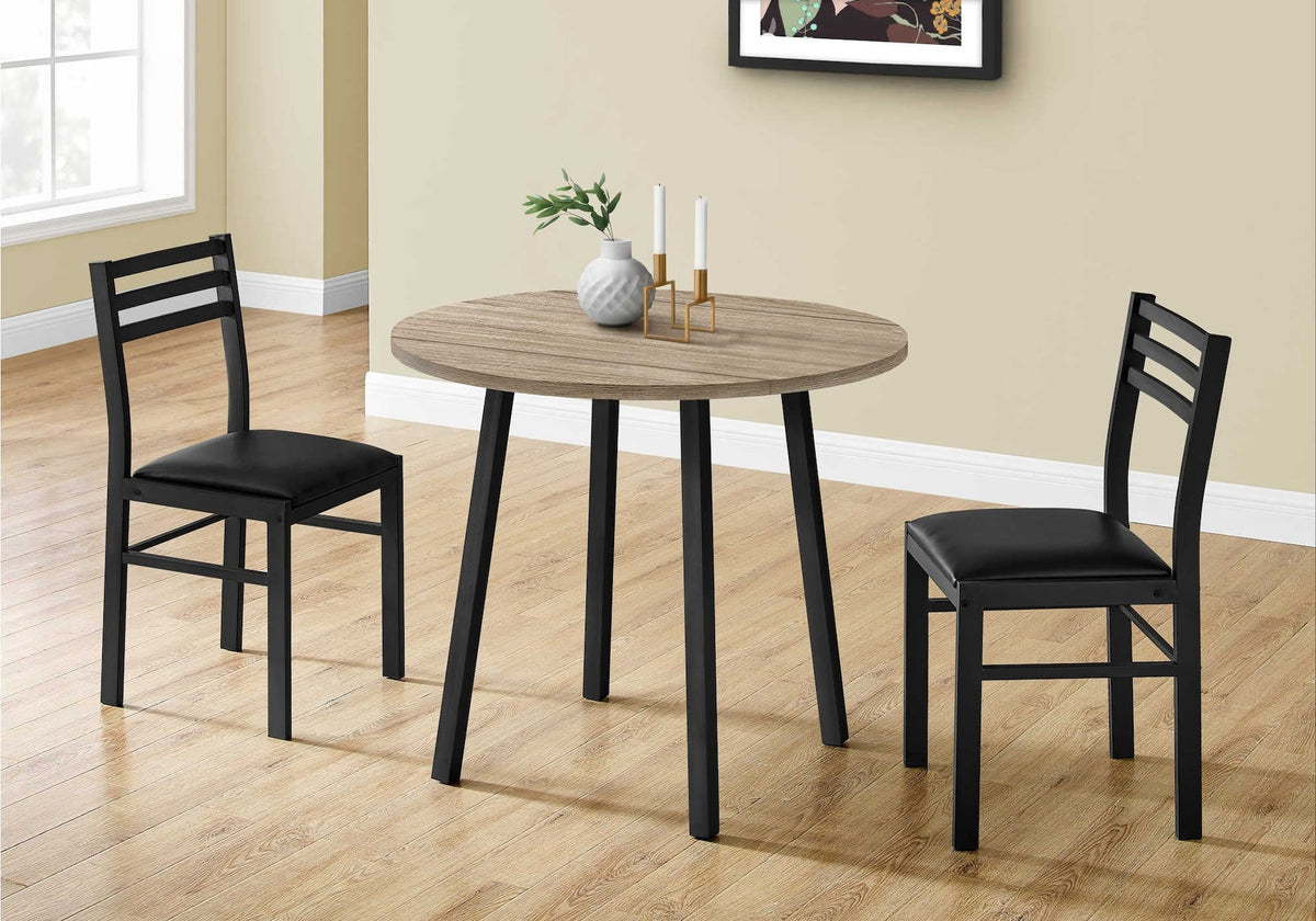 Monarch Specialties Dining Set, Taupe, 3-pc
