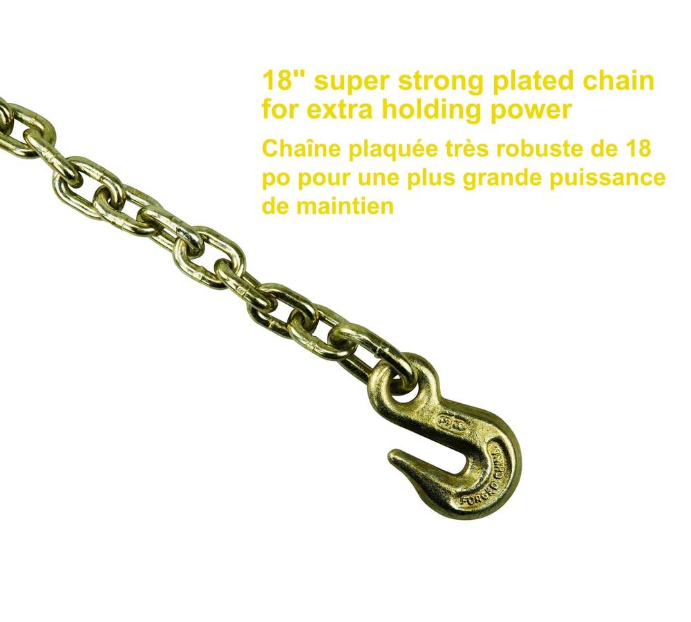 MotoMaster 10,000-lb Commercial Ratchet Tie Down Strap, with 18-in Chain, 2-in x 27-ft