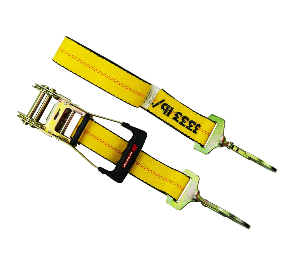MotoMaster 10,000-lb Commercial Ratchet Tie Down Straps, with Snap Hook, 2-in x 8-ft