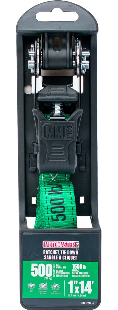 MotoMaster 1,500-lb Endless Padded Ratchet Tie Down Strap, Weatherproof, 1-in x 14-ft