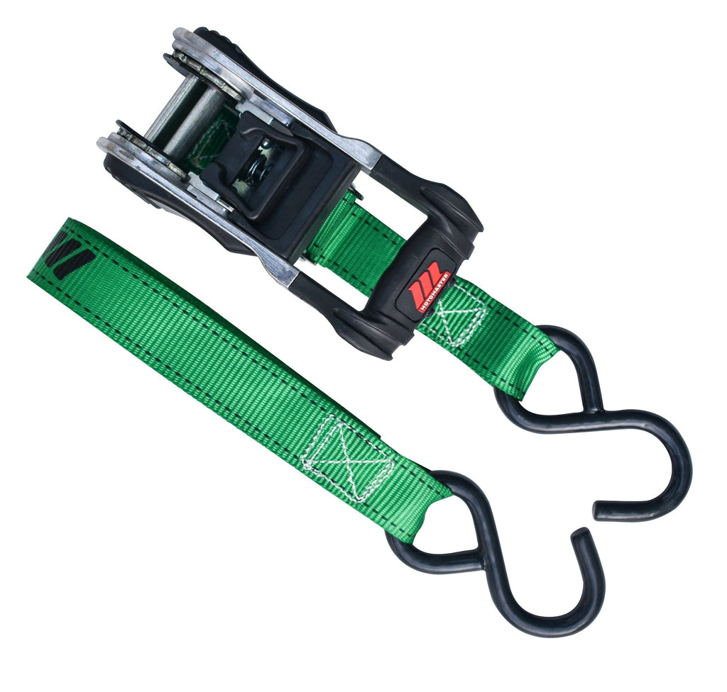 MotoMaster 1,500-lb Ratchet Tie Down Straps, with Padded Handle, 1-in x 10-ft, 2-pk