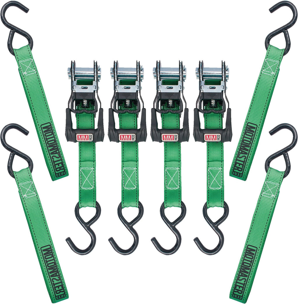 MotoMaster 1,500-lb Ratchet Tie-Down Straps, with Padded Handle, 1-in x 14-ft, (2.5 cm x 4.3 m), 4-pk