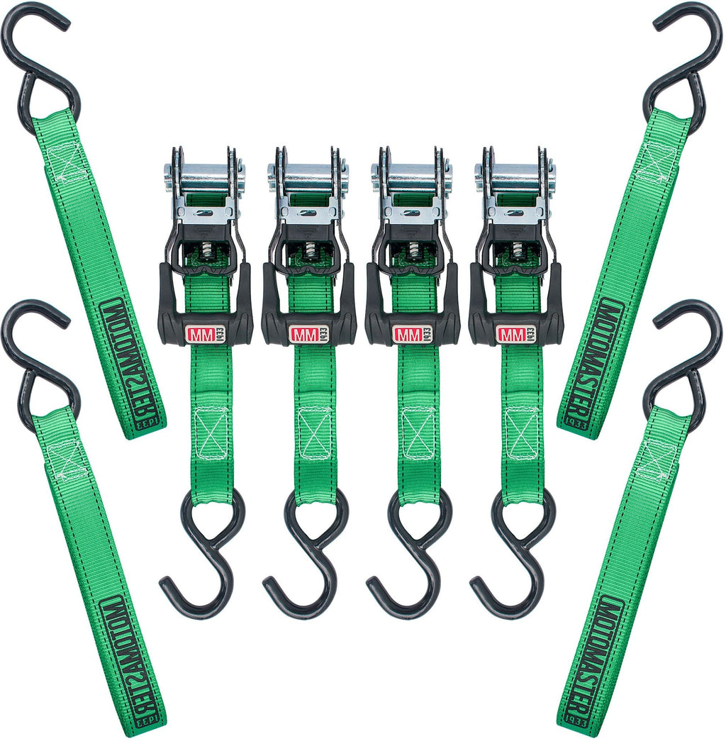 MotoMaster 1,500-lb Ratchet Tie-Down Straps, with Padded Handle, 1-in x 14-ft, (2.5 cm x 4.3 m), 4-pk