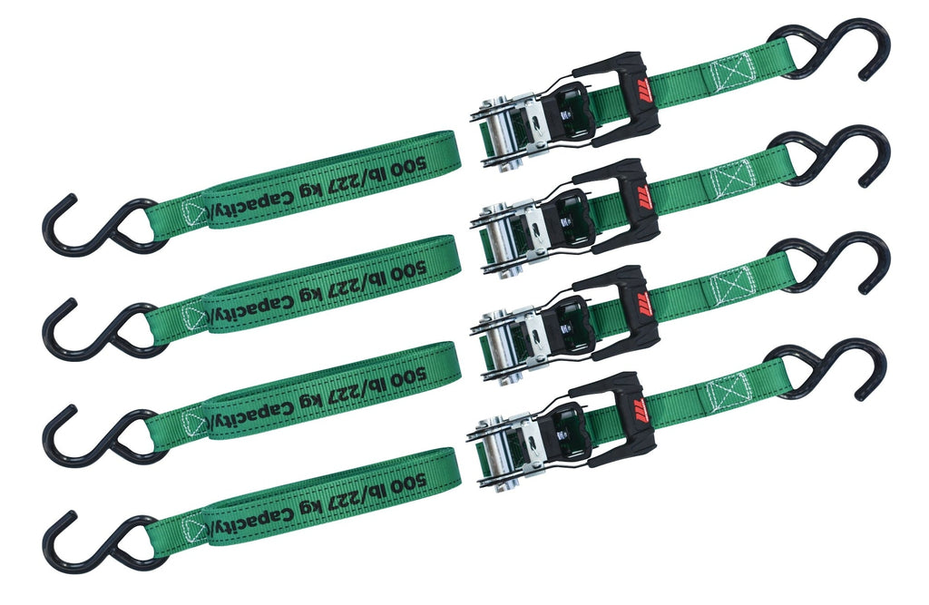 MotoMaster 1,500-lb Ratchet Tie-Down Straps, with Padded Handle, 1-in x 14-ft, (2.5 cm x 4.3 m), 4-pk