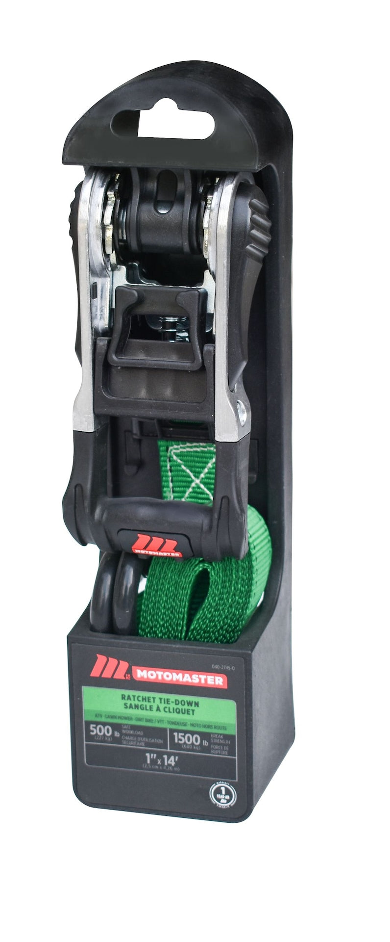 MotoMaster 1,500-lb Ratchet Tie Down Straps, with Padded Handle, 1-in x 14-ft