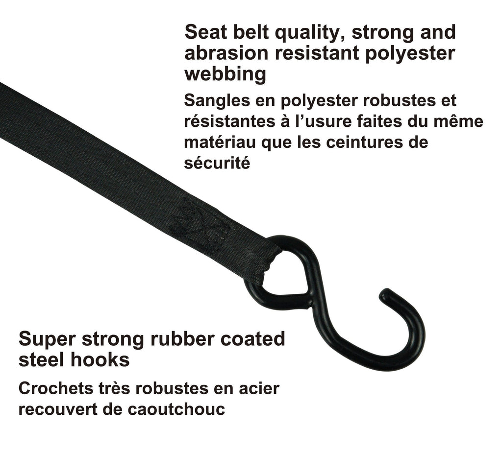 MotoMaster 1,500-lb Retractable Transom Tie Down Strap, 1-in x 6-ft (2.54 cm x 1.8 m), 2-pk