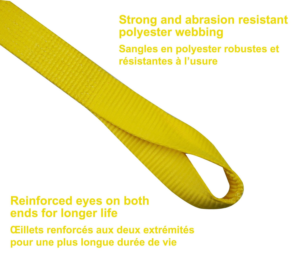 MotoMaster 17,000-lb Tow Strap, with Reinforced Eyes, 2-in x 20-ft