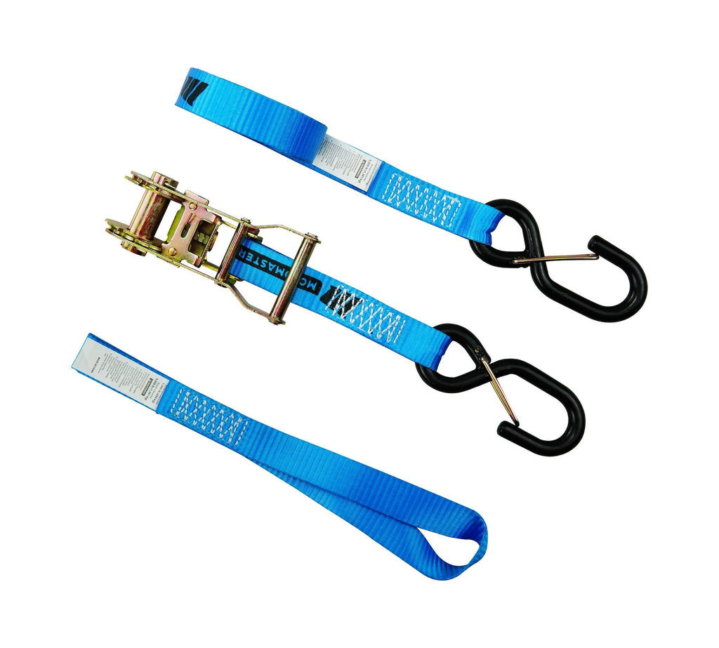 MotoMaster 3,000-lb Heavy Duty Motorcycle Ratchet Tie Down Strap, 1-in x 6-ft, 2-pk