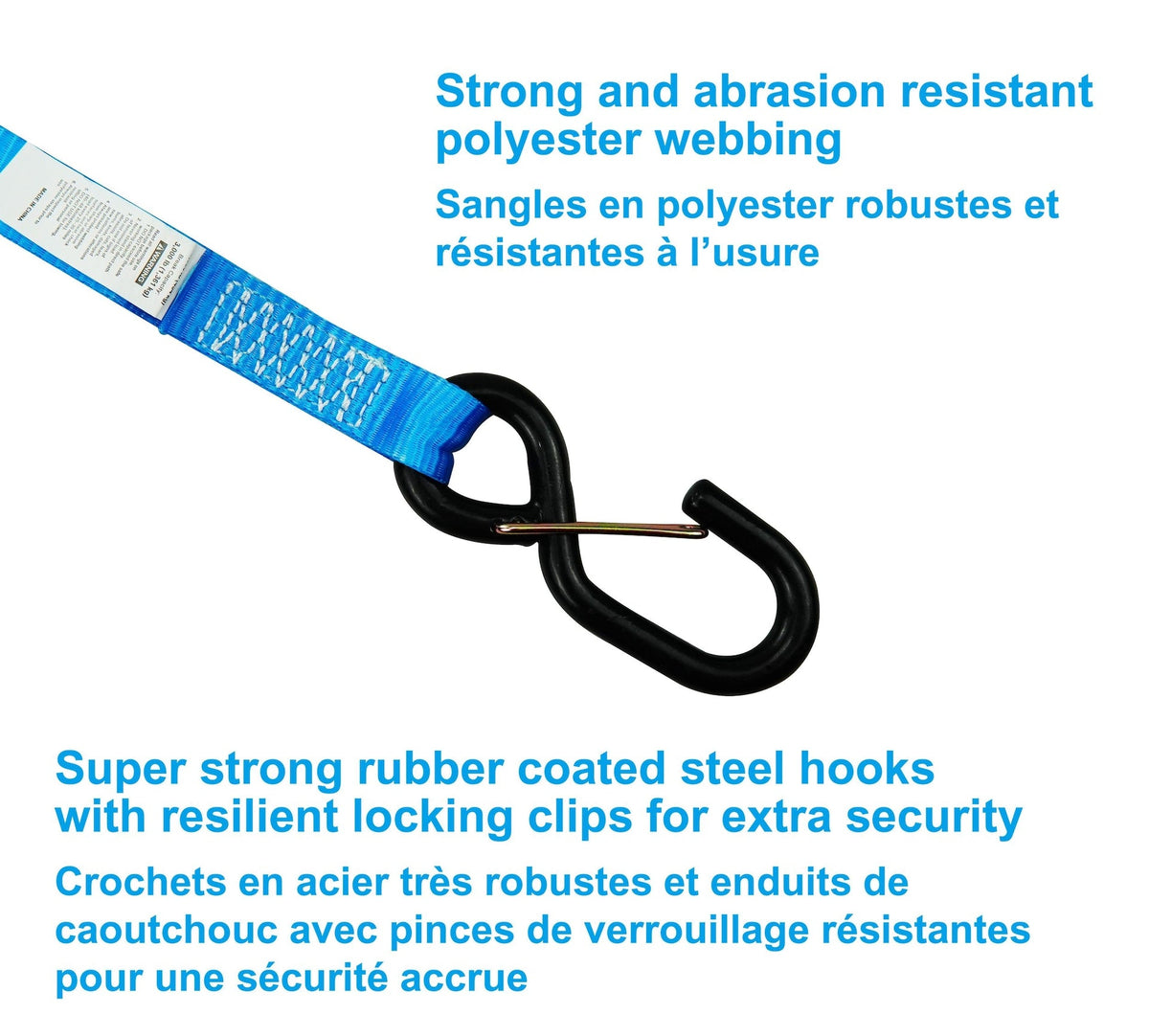 MotoMaster 3,000-lb Heavy Duty Motorcycle Ratchet Tie Down Strap, 1-in x 6-ft, 2-pk