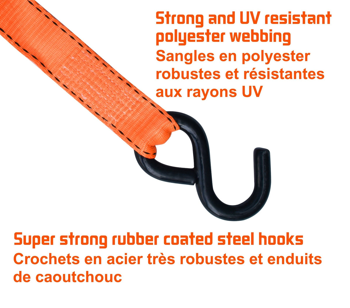 MotoMaster 3,000-lb Heavy Duty Ratchet Tie Down Strap, 1.25-in x 14-ft, 4-pk