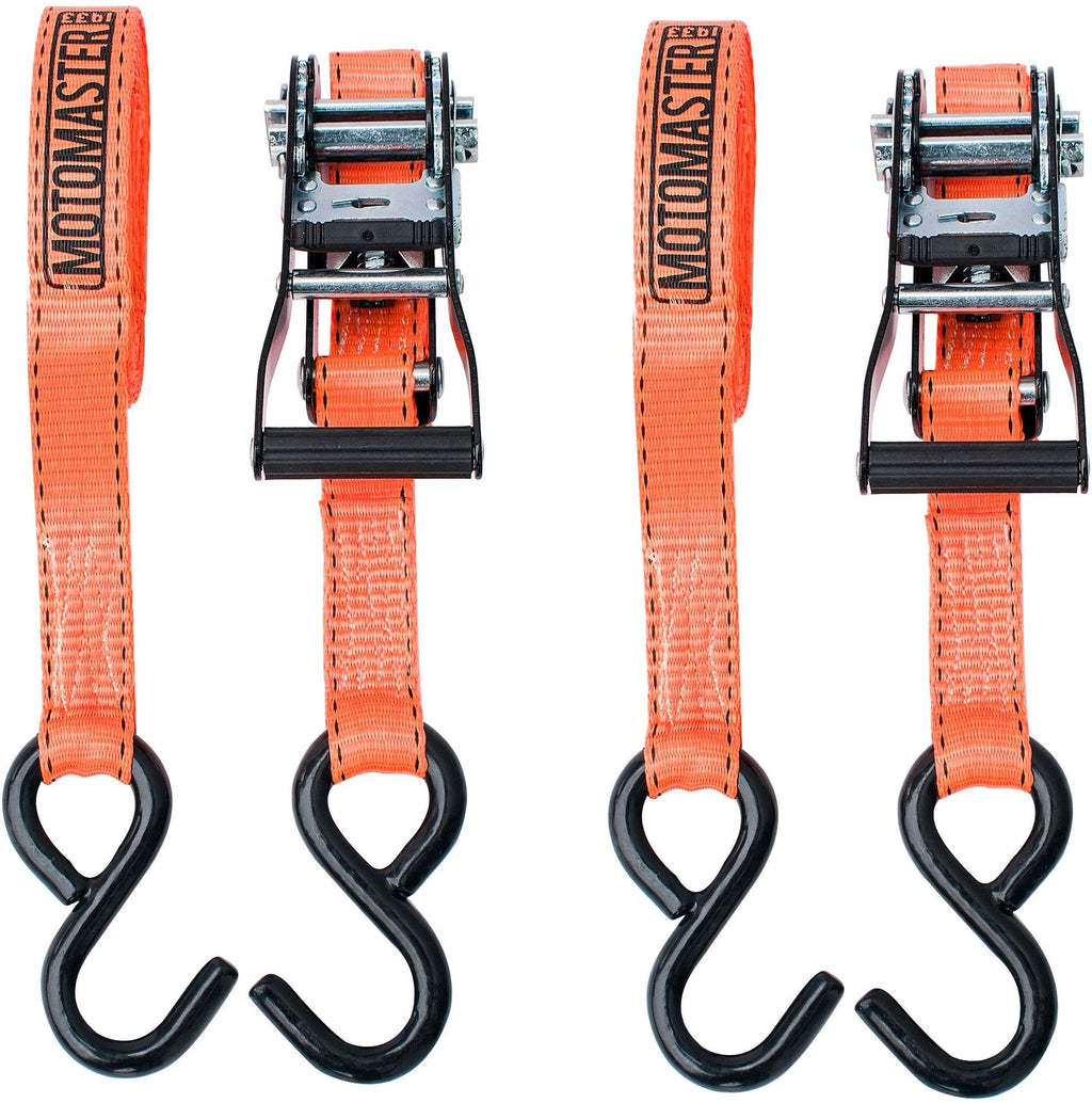 MotoMaster 3,000-lb Heavy Duty Ratchet Tie Down Strap, Non-Padded, 1-in x 10-ft, 2-pk