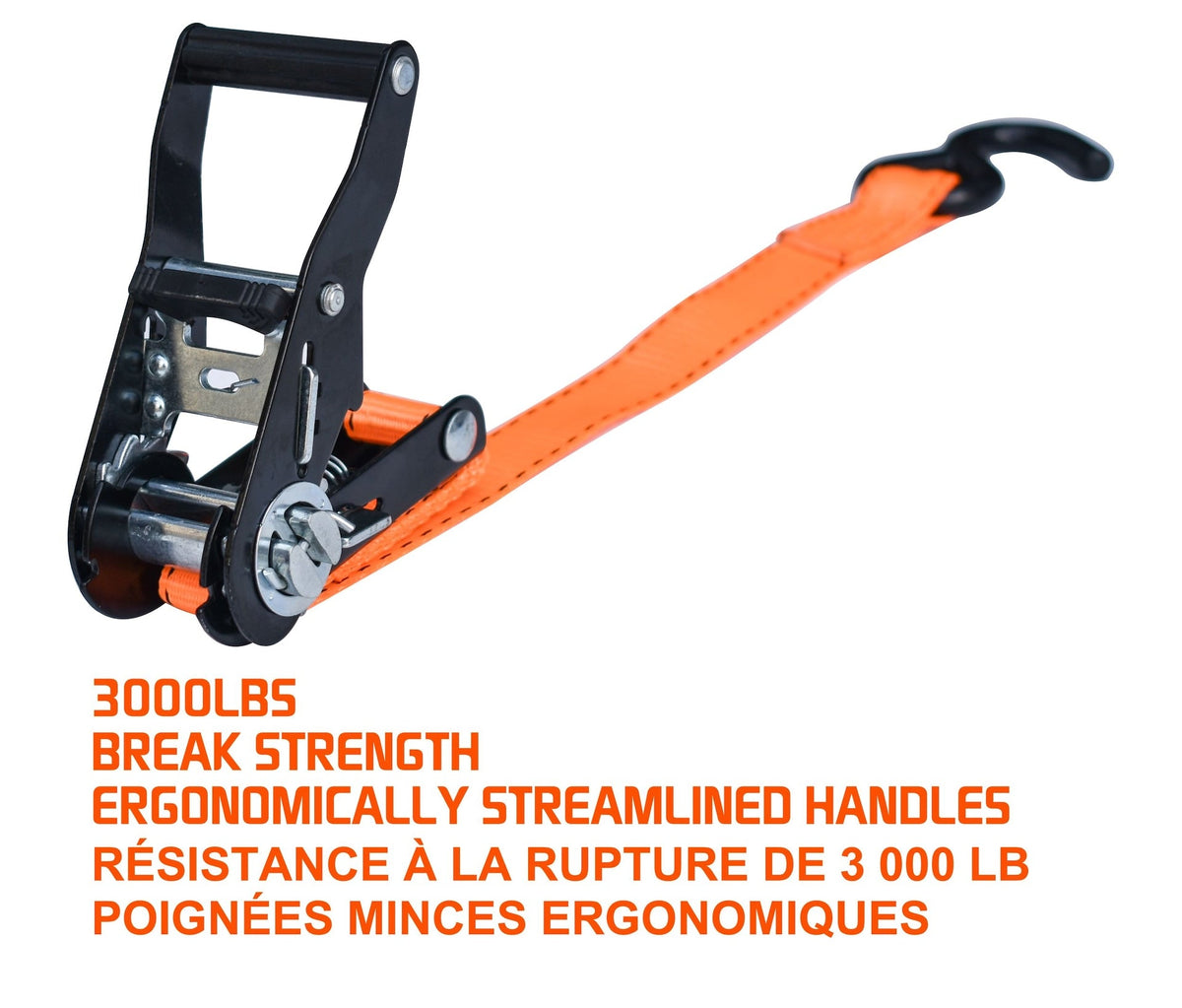 MotoMaster 3,000-lb Heavy Duty Ratchet Tie Down Strap, Non-Padded, 1-in x 10-ft, 2-pk