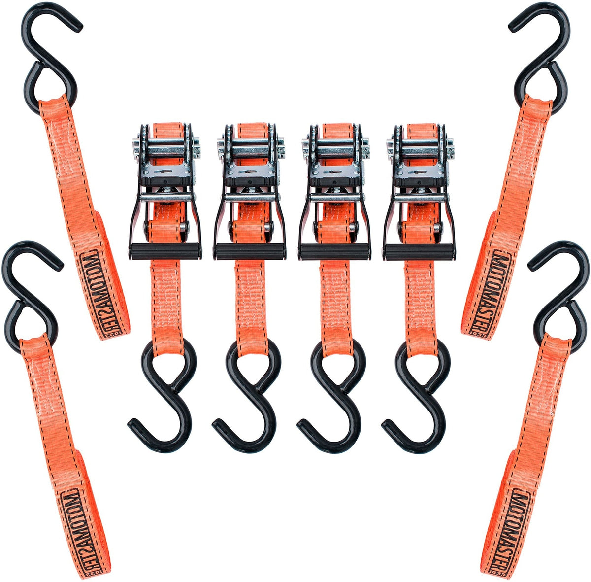 MotoMaster 3,000-lb Heavy Duty Ratchet Tie Down Strap, Non-Padded, 1-in x 10-ft, 4-pk