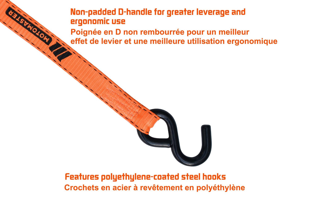 MotoMaster 3,000-lb Heavy Duty Ratchet Tie Down Strap, Non-Padded, 1-in x 10-ft, 4-pk