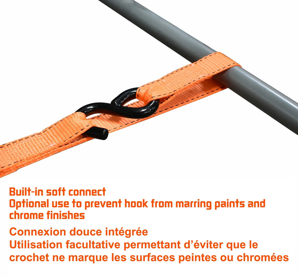 MotoMaster 3,000-lb Heavy Duty Ratchet Tie Down Straps, Extra Long, 1.25-in x 20-ft, 4-pk