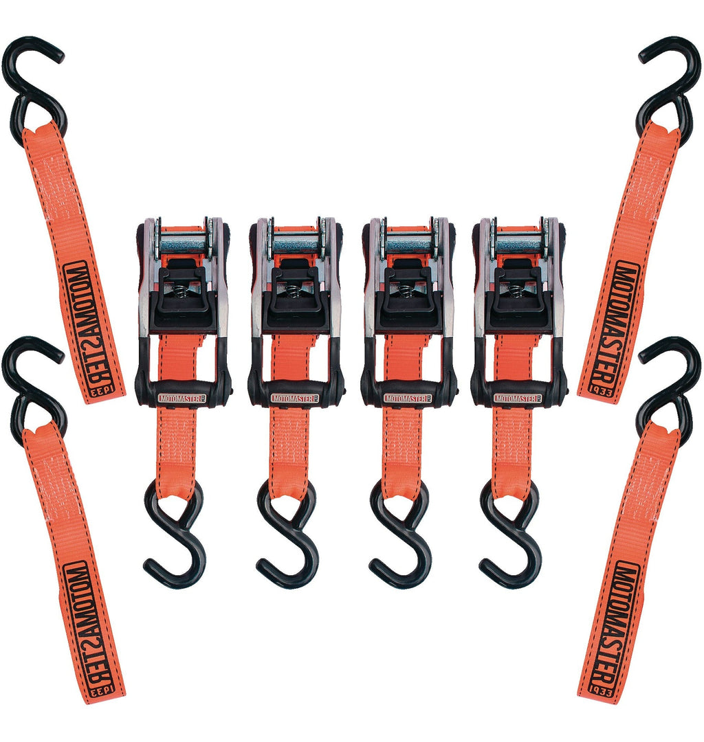 MotoMaster 3,000-lb Heavy Duty Ratchet Tie Down, with Padded D-Handle, 1.25-in x 14-ft, 4-pk