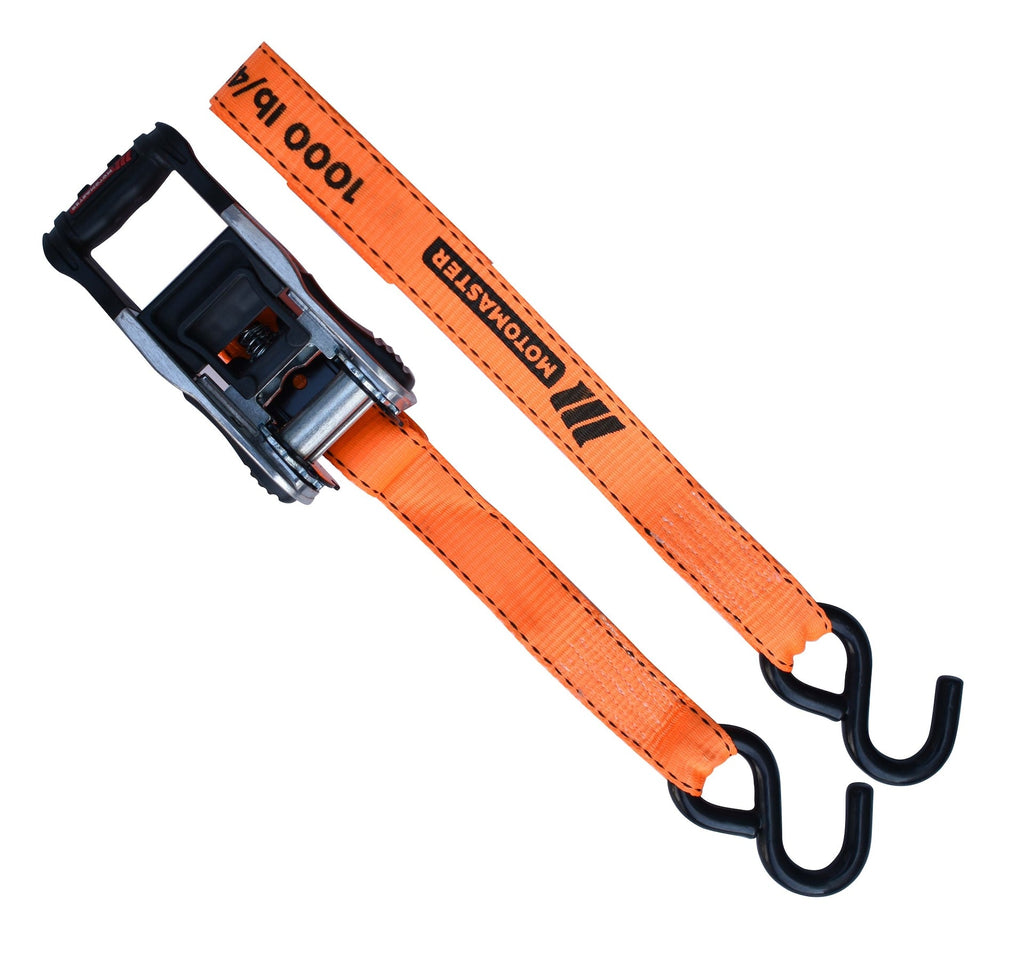 MotoMaster 3,000-lb Heavy Duty Ratchet Tie Down, with Padded D-Handle, 1.25-in x 14-ft, 4-pk