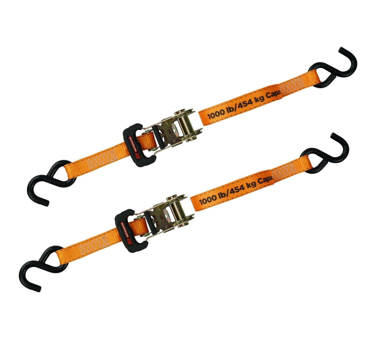 MotoMaster 3,000-lb Ratchet Tie Down Straps, with Power Grip Padded Handles, 1-in x 10-ft, 4-pk
