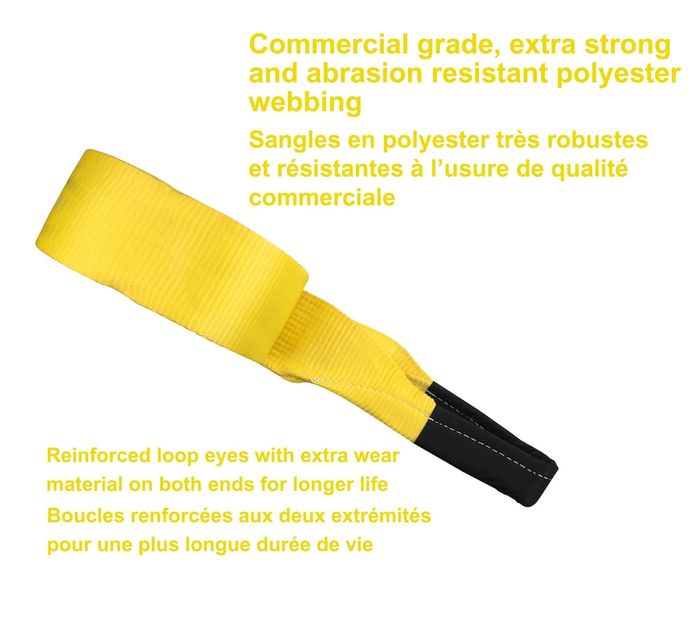 MotoMaster 30,000-lb Recovery Strap with Loop Ends, Commercial Grade, 4-in x 30-ft