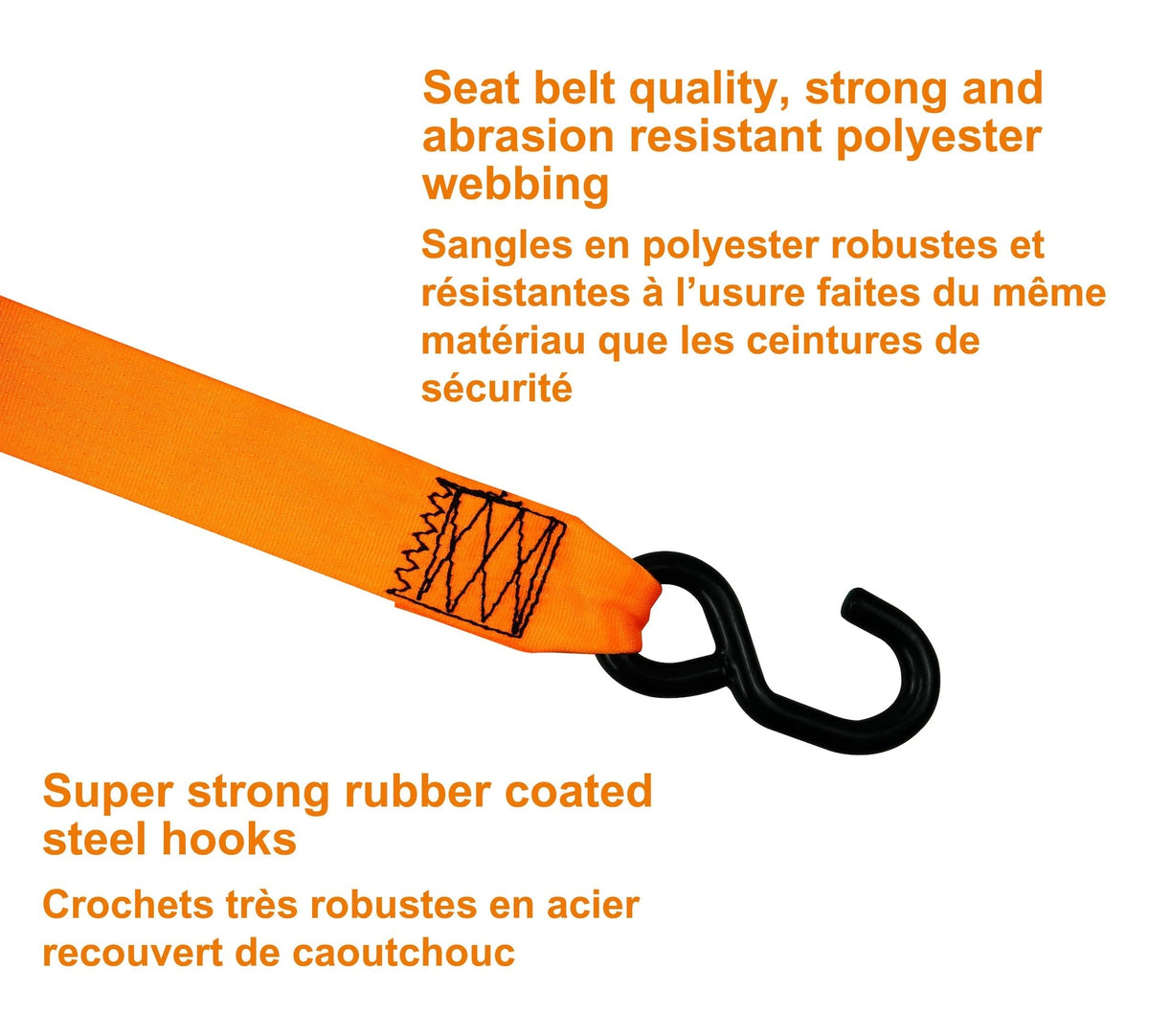 MotoMaster 3,300-lb Retractable Heavy-Duty Ratchet Tie Down Straps, 2-in x 10-ft, 2-pk
