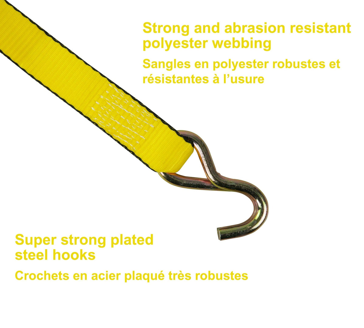MotoMaster 5,000-lb Commercial Ratchet Tie Down Straps, with Ultra Padded Handles, 1.5-in x 14-ft, 2-pk