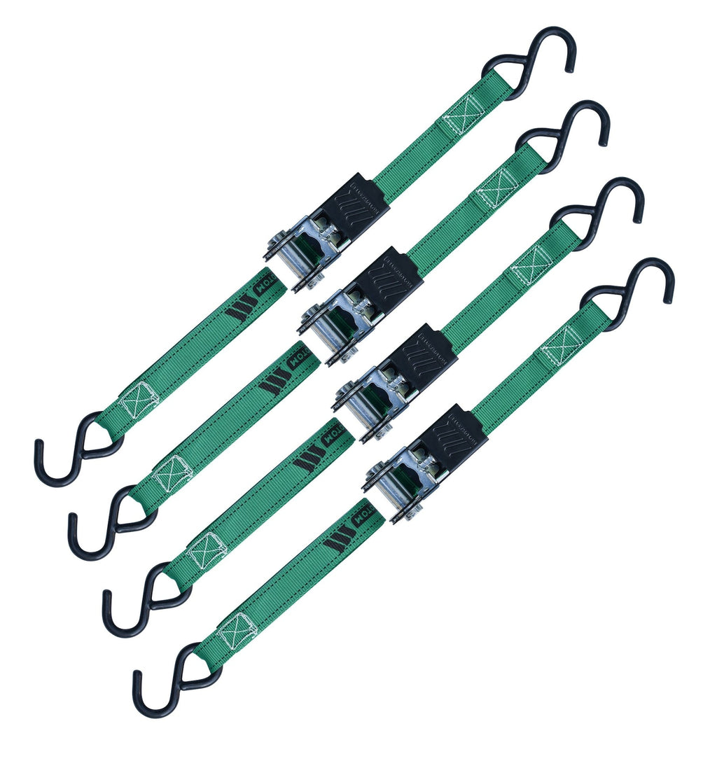 MotoMaster 900-lb Ratchet Tie-Down Straps, Non-Padded, 1-in x 10-ft, 4-pk
