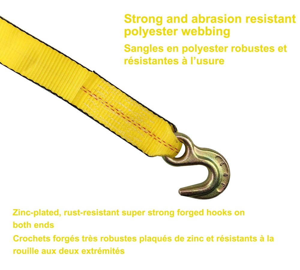 MotoMaster 9,000-lb Tow Strap with Rust-Resistant Hooks, 2-in x 20-ft
