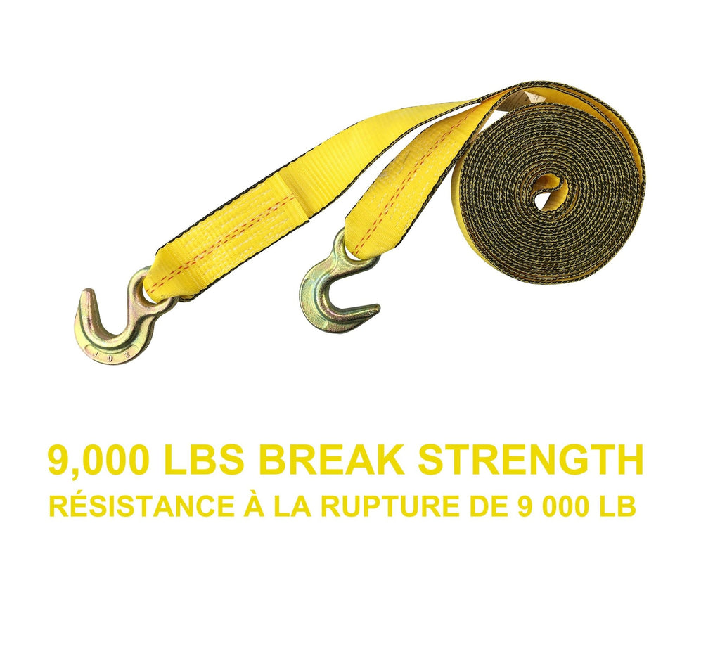 MotoMaster 9,000-lb Tow Strap with Rust-Resistant Hooks, 2-in x 20-ft