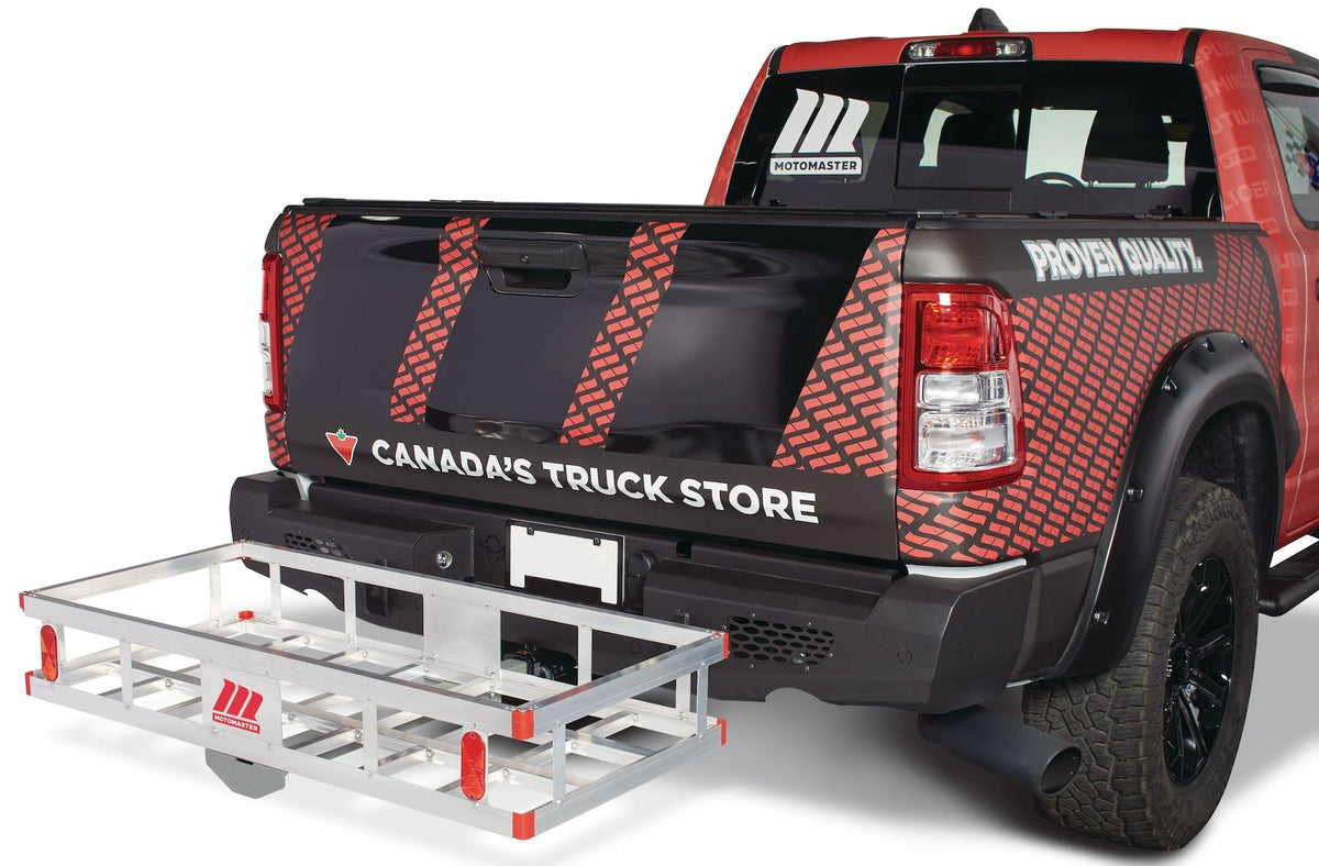 MotoMaster Aluminum Hitch Basket Cargo Carrier, 500-lb Capacity