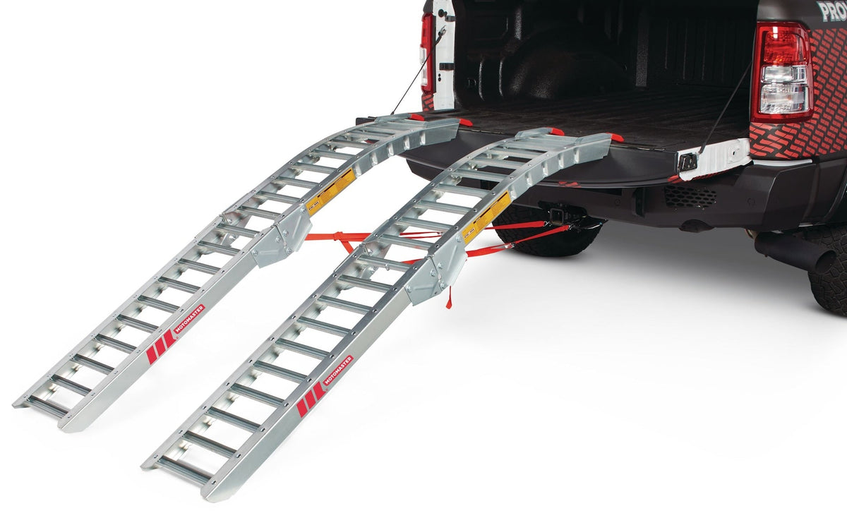 MotoMaster Steel Rung Folding Arched Loading Ramps Pair, Easy-To-Use, 84-in, 2-pc