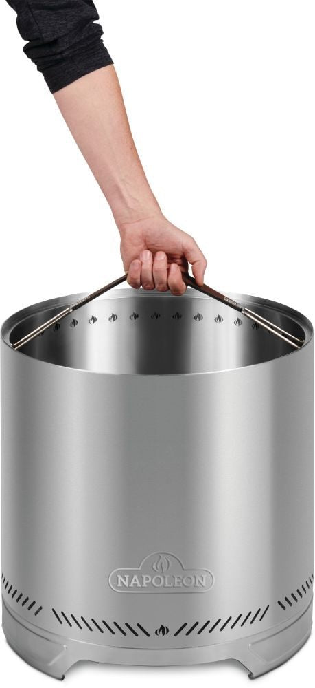 Napoleon Timberwolf Outdoor Smokeless Multi-Fuel Fire Pit, Stainless Steel, 22-in