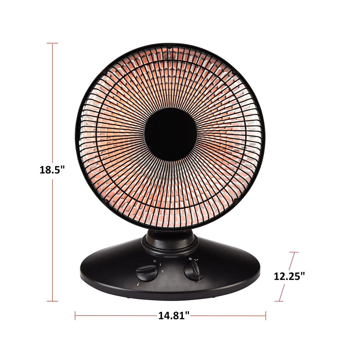 NOMA Oscillating Parabolic Dish Portable Radiant Electric Space Heater, 1000W, Black