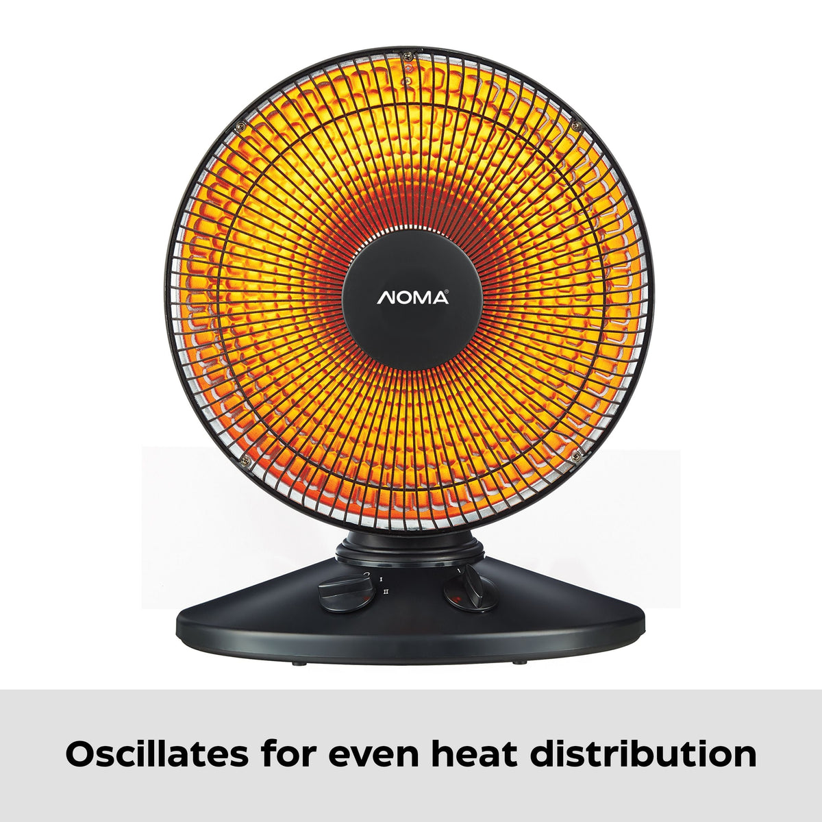 NOMA Oscillating Parabolic Dish Portable Radiant Electric Space Heater, 1000W, Black