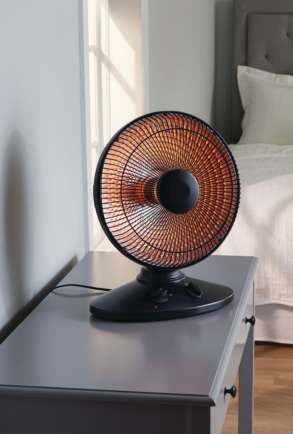 NOMA Oscillating Parabolic Dish Portable Radiant Electric Space Heater, 1000W, Black