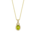 Oval Cut Peridot and Diamond Pendant (0.19 ctw)