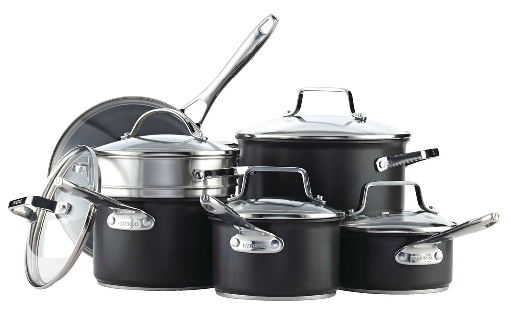 PADERNO Hard Anodized Cookware Set, Non-Stick, PFOA-Free, Dishwasher & Oven Safe, 12-pc