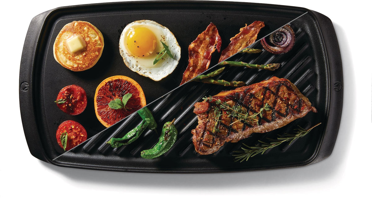 PADERNO Signature Cast Iron Reversible Grill & Griddle, BBQ & Oven Safe, Black, 20-in x 10-in
