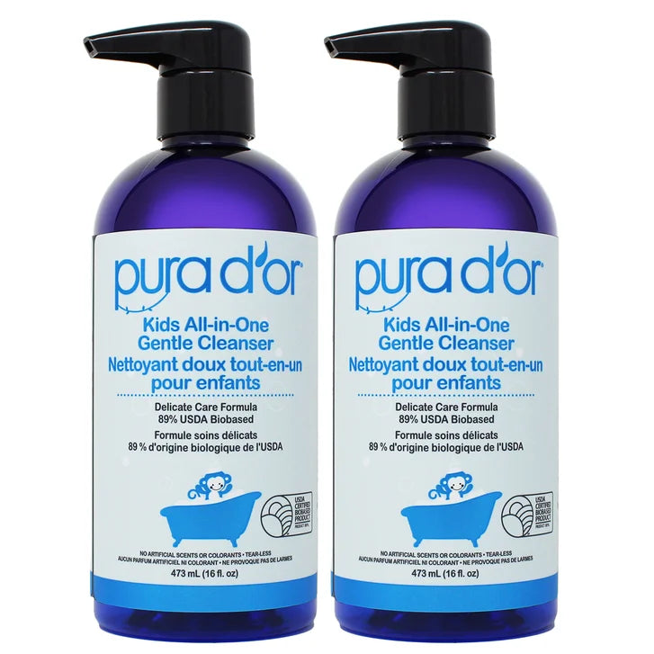 Pura D'or Kids All-in-One Gentle Cleanser, 2 x 473 mL