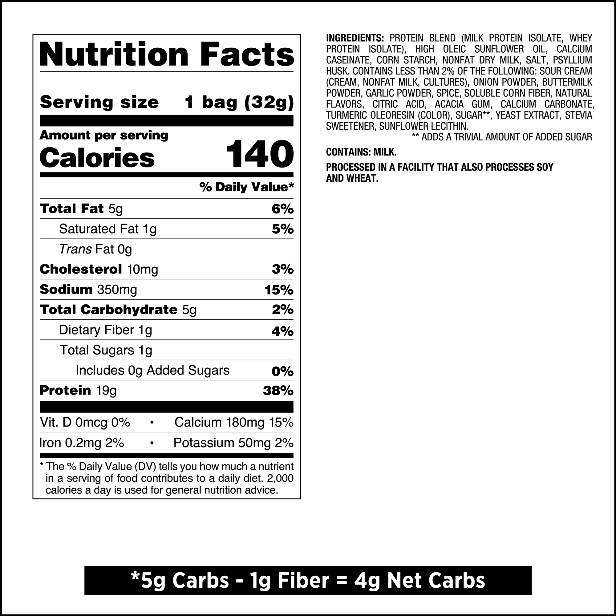 Sour Cream & Onion Original Style Protein Chips