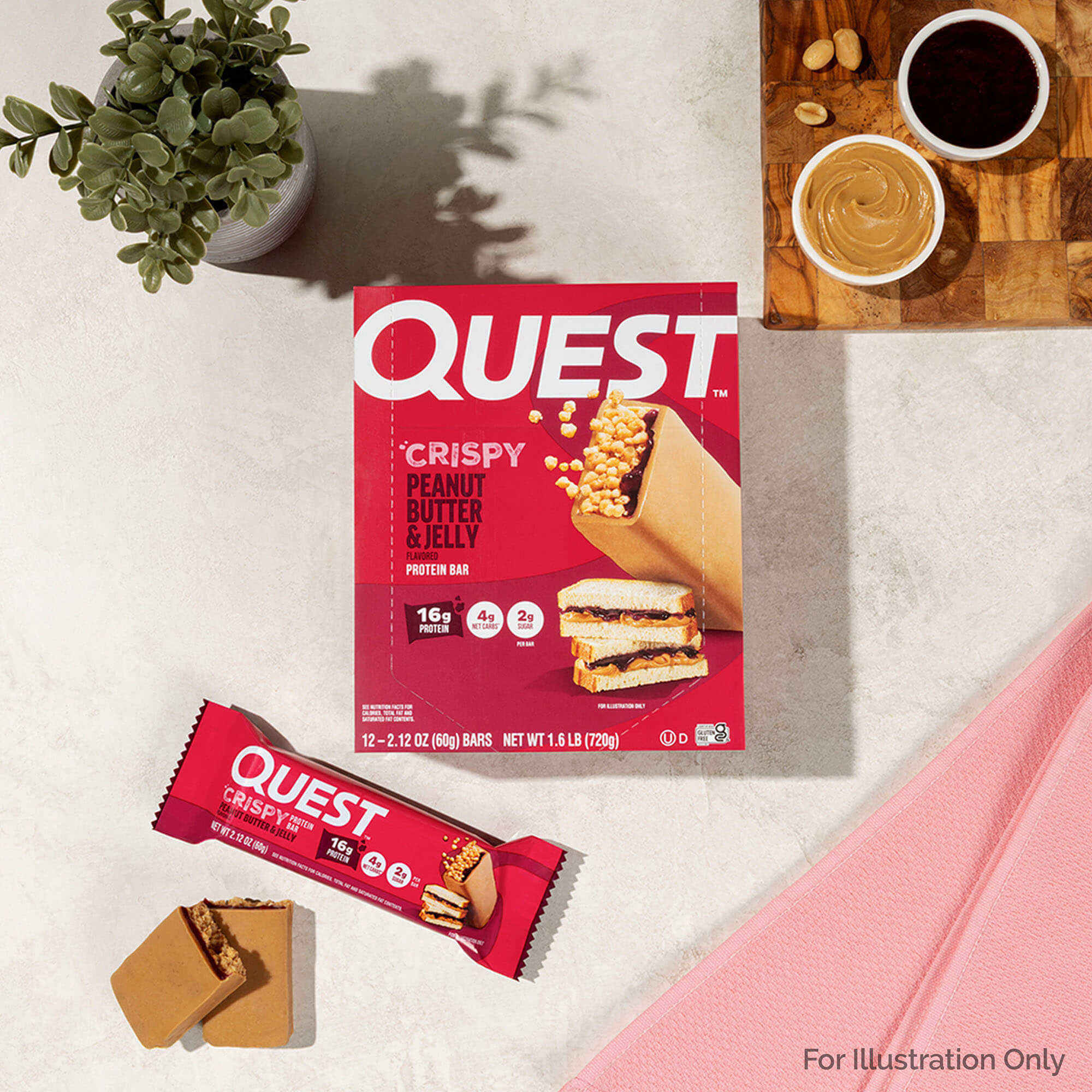 Peanut Butter & Jelly Crispy Hero Protein Bars