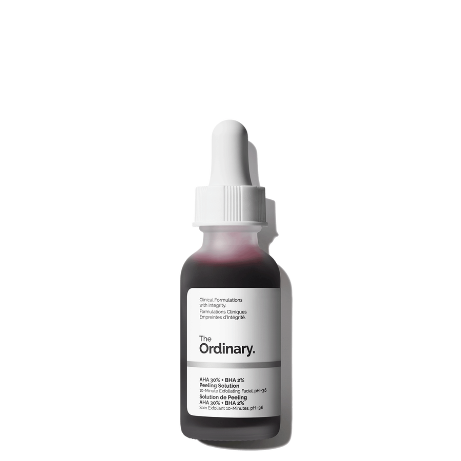 The Ordinary AHA 30% + BHA 2% Peeling Solution exfoliating 10 minute facial 