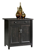 Sauder Edge Water 2-Door Storage Cabinet With Adjustable Shelf, Estate Black Finish