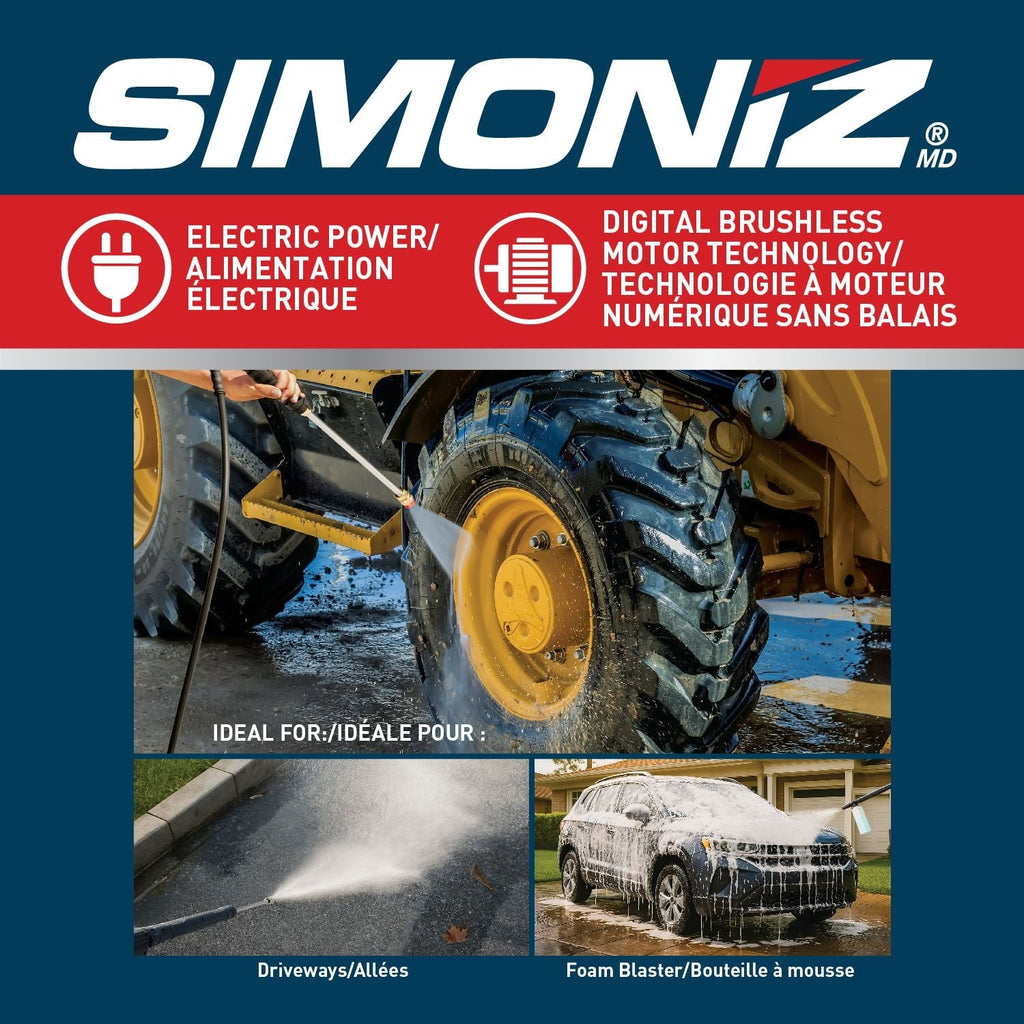 Simoniz Heavy-Duty Electric Pressure Washer, 3000 PSI